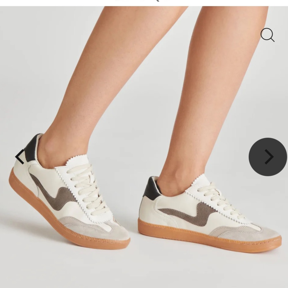 Dolce Vita Notice Sneaker - White/Grey Leather - Picture 4 of 9